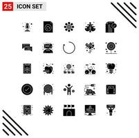 25 Universal Solid Glyphs Set for Web and Mobile Applications notice approved festival approve creative Editable Vector Design Elements