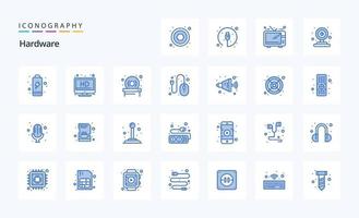 25 Hardware Blue icon pack vector