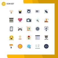 Set of 25 Commercial Flat Colors pack for malware sound arts equalization control Editable Vector Design Elements