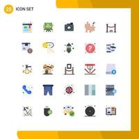 Universal Icon Symbols Group of 25 Modern Flat Colors of delivery party camera night wave Editable Vector Design Elements