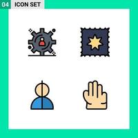 paquete de iconos vectoriales de stock de 4 signos y símbolos de línea para el desarrollo de grandes datos ladrón bebé impostor elementos de diseño vectorial editables a mano vector