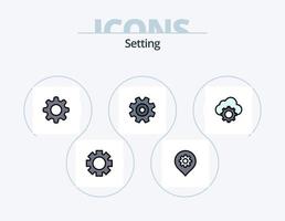 Setting Line Filled Icon Pack 5 Icon Design. wheel. general. gear. basic. setting vector