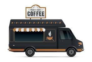 Realistic Coffee Shop Truck vector