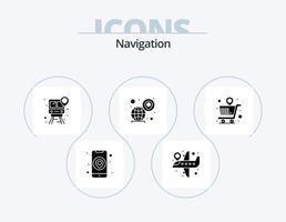 Navigation Glyph Icon Pack 5 Icon Design. store. pin. location. map. globe vector