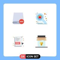 4 Thematic Vector Flat Icons and Editable Symbols of computers pdf gadget property pdf file Editable Vector Design Elements