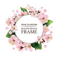 White Flowers Frame vector