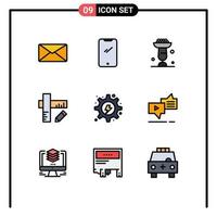 Set of 9 Modern UI Icons Symbols Signs for electrical geometry iphone education cupsakes Editable Vector Design Elements