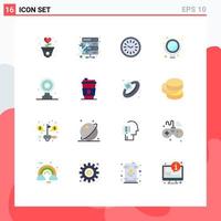 Universal Icon Symbols Group of 16 Modern Flat Colors of media target aim board setting mirror beauty Editable Pack of Creative Vector Design Elements