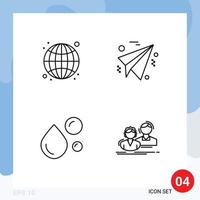 4 Creative Icons Modern Signs and Symbols of globe healthy fat web paper omega Editable Vector Design Elements