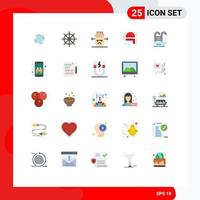 Set of 25 Modern UI Icons Symbols Signs for park swimming pool frankenstein santa hat christmas hat Editable Vector Design Elements