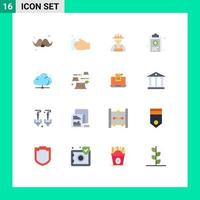 Modern Set of 16 Flat Colors and symbols such as data test wash medicine clipboard Editable Pack of Creative Vector Design Elements