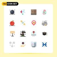 16 Universal Flat Color Signs Symbols of clock fruit furniture heart easter Editable Pack of Creative Vector Design Elements