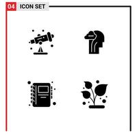 Universal Icon Symbols Group of Modern Solid Glyphs of astronomy notepad activity head leaf Editable Vector Design Elements