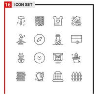 Set of 16 Vector Outlines on Grid for wedding candle love keyword analysis benchmarking Editable Vector Design Elements