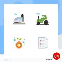 conjunto de 4 paquetes de iconos planos comerciales para elementos de diseño de vectores editables de verificación de camión de coche de dinero de tren