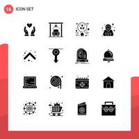 paquete de iconos de vectores de stock de 16 signos y símbolos de línea para bioseguridad de flecha arriba confirmar elementos de diseño de vectores editables