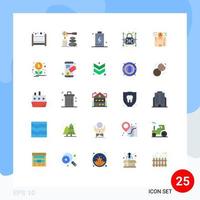 paquete de iconos de vector de stock de 25 signos y símbolos de línea para elementos de diseño de vector editables de seguridad cibernética de bloqueo de celda de protección de red de caja