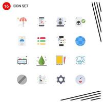 User Interface Pack of 16 Basic Flat Colors of knowledge education direction wifi internet of things Editable Pack of Creative Vector Design Elements