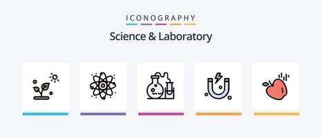 Science Line Filled 5 Icon Pack Including . science. science. food. science. Creative Icons Design vector