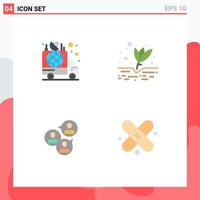 Modern Set of 4 Flat Icons Pictograph of advertisement focus group car cultivation focus Editable Vector Design Elements