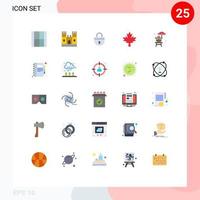25 Creative Icons Modern Signs and Symbols of water maple lock leaf login Editable Vector Design Elements