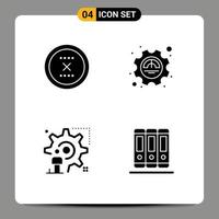 Pack of creative Solid Glyphs of cancel setting delete excellency configuration Editable Vector Design Elements