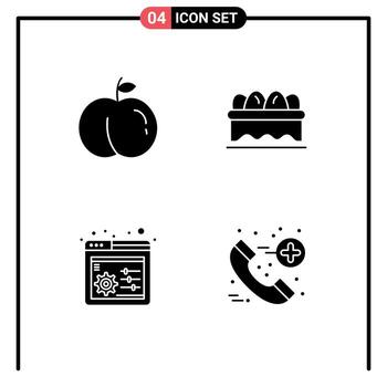 Universal Solid Glyphs Set for Web and Mobile Applications fruit emergency easter panel Layer Editable Vector Design Elements