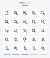 Creative Search 25 OutLine icon pack  Such As magnify. general. graphic. ui. expanded vector