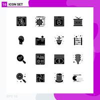 16 Solid Glyph concept for Websites Mobile and Apps st irish application instrument site Editable Vector Design Elements