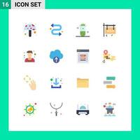 Universal Icon Symbols Group of 16 Modern Flat Colors of sportsman athlete chemistry real estate sign Editable Pack of Creative Vector Design Elements