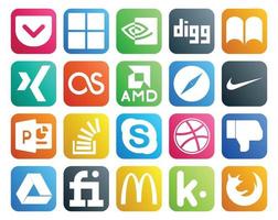 20 Social Media Icon Pack Including chat overflow safari stock stockoverflow vector