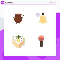 User Interface Pack of 4 Basic Flat Icons of fortune donation metal alert money Editable Vector Design Elements