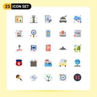 Universal Icon Symbols Group of 25 Modern Flat Colors of cloud beach technology summer developer Editable Vector Design Elements