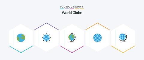 globo 25 paquete de iconos planos que incluye. globo. mundial. geografía. mundo vector