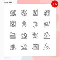 16 Outline concept for Websites Mobile and Apps boost arts book art rules Editable Vector Design Elements