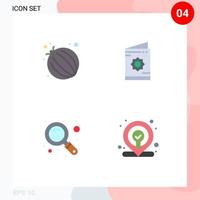 Pack of 4 creative Flat Icons of food search card muslim web Editable Vector Design Elements