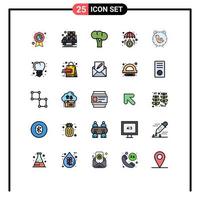 25 iconos creativos signos y símbolos modernos de inversión de tiempo brócoli invertir fondos elementos de diseño vectorial editables vector