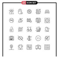 Modern Set of 25 Lines and symbols such as ok document gadget delivery education Editable Vector Design Elements