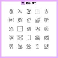 Universal Icon Symbols Group of 25 Modern Lines of four software candle area graph Editable Vector Design Elements