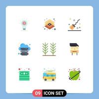 9 iconos creativos signos y símbolos modernos de la base de datos de la capa de alojamiento del servidor elementos de diseño vectorial editables mágicos vector