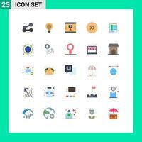 Universal Icon Symbols Group of 25 Modern Flat Colors of right arrows light shapes delivery Editable Vector Design Elements