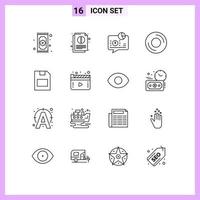 paquete de iconos de vector de stock de 16 signos y símbolos de línea para dispositivos de gadget documentos computadoras mensaje elementos de diseño de vector editables