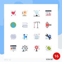 16 iconos creativos signos y símbolos modernos de análisis de gráficos análisis de bienestar paquete editable eléctrico de elementos de diseño de vectores creativos