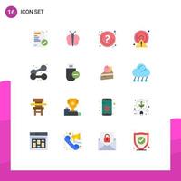 Universal Icon Symbols Group of 16 Modern Flat Colors of exercise point mark circle alert Editable Pack of Creative Vector Design Elements