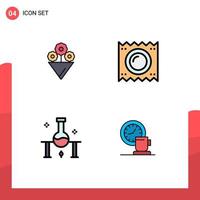 4 Creative Icons Modern Signs and Symbols of flower science health pregnancy science lab Editable Vector Design Elements