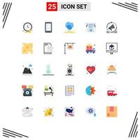 Set of 25 Modern UI Icons Symbols Signs for receipt black friday android bill network Editable Vector Design Elements