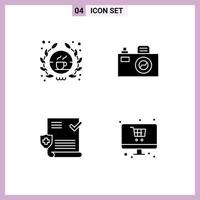 Stock Vector Icon Pack of 4 Line Signs and Symbols for barista file sign design online Editable Vector Design Elements