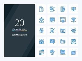 20 Data Management Blue Color icon for presentation vector