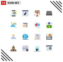 16 Creative Icons Modern Signs and Symbols of happy mailbox education mail power Editable Pack of Creative Vector Design Elements