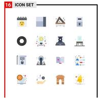 16 Universal Flat Color Signs Symbols of investment photo sign focus aperture Editable Pack of Creative Vector Design Elements